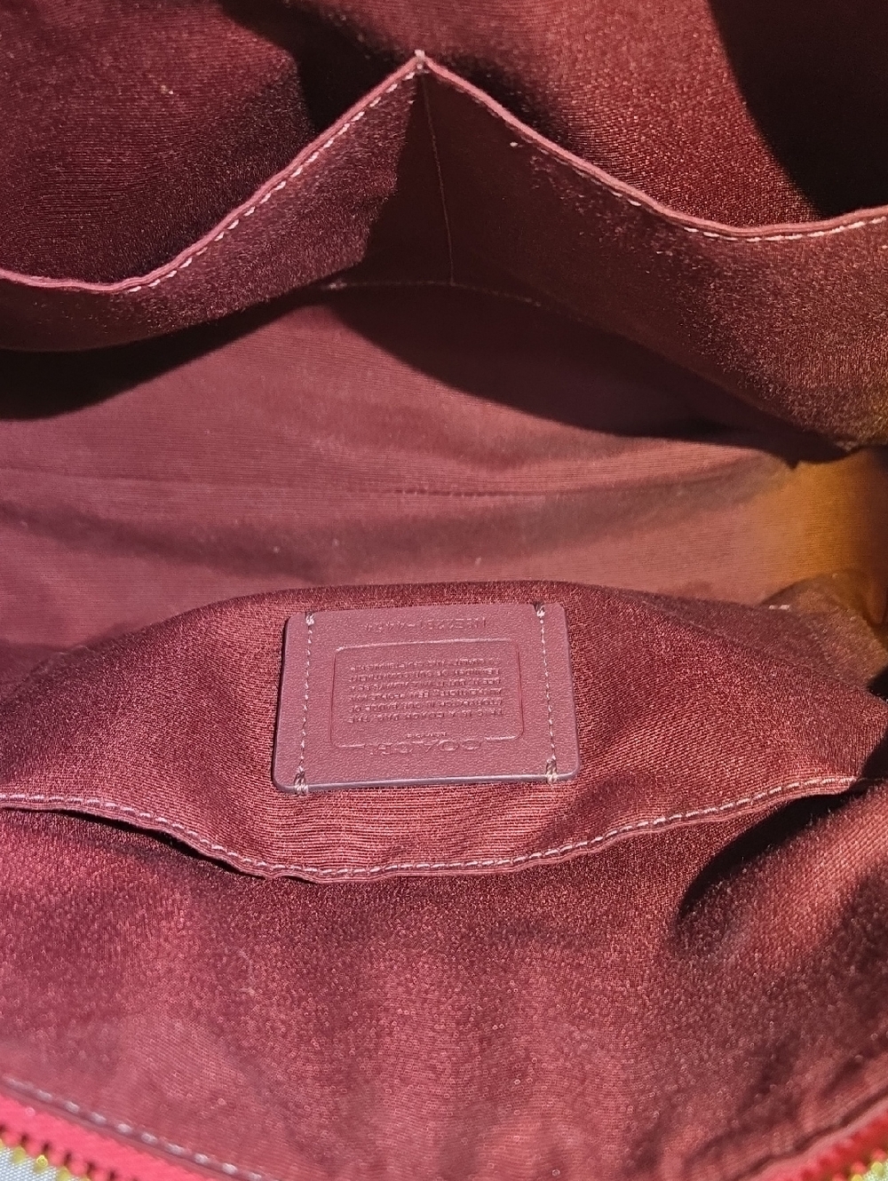 Coach Crossgrain Leather Zip‑Top Tote Bag (Style 4454) in Pink Ruby. - Picture 13 of 13